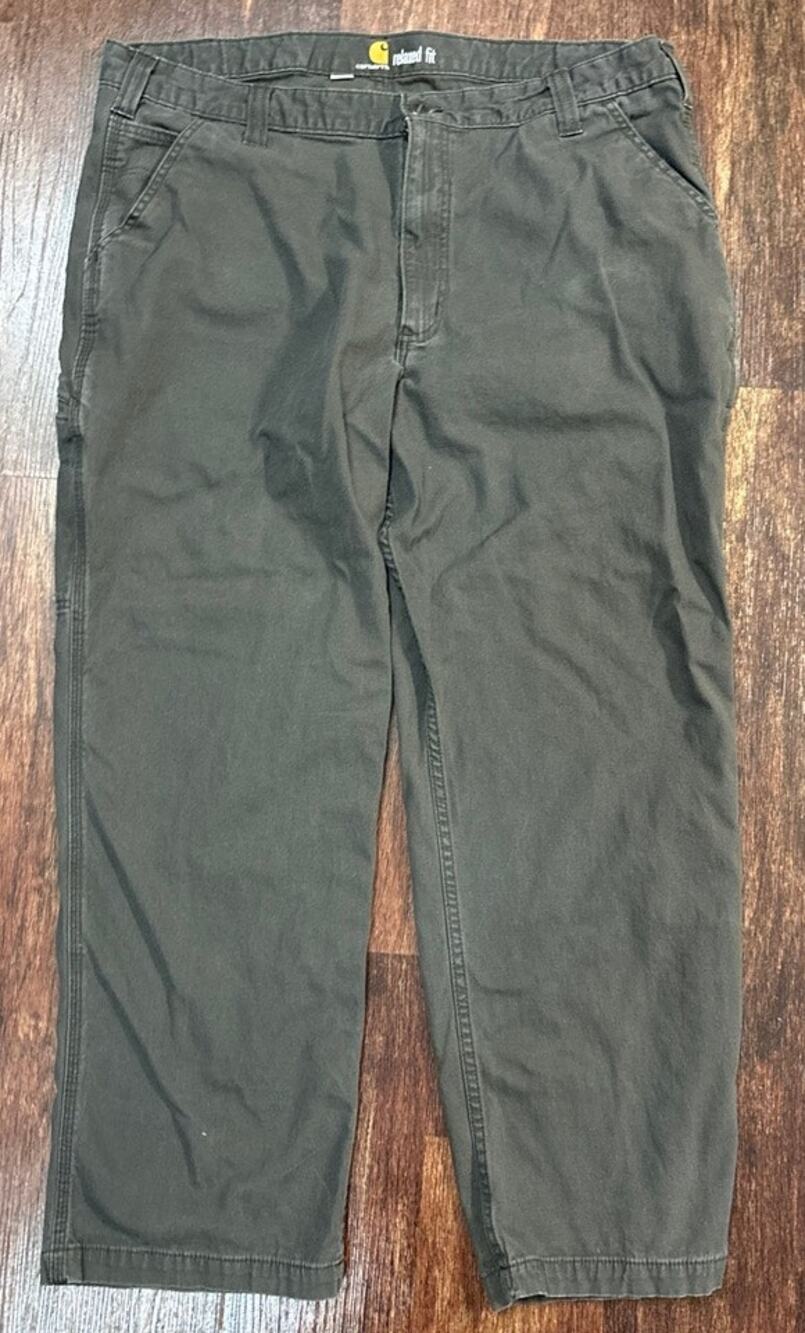 Carhartt Relaxed Fit Tapered Leg Work Pants Men's Size 42x30 Dark Grey Charcoal